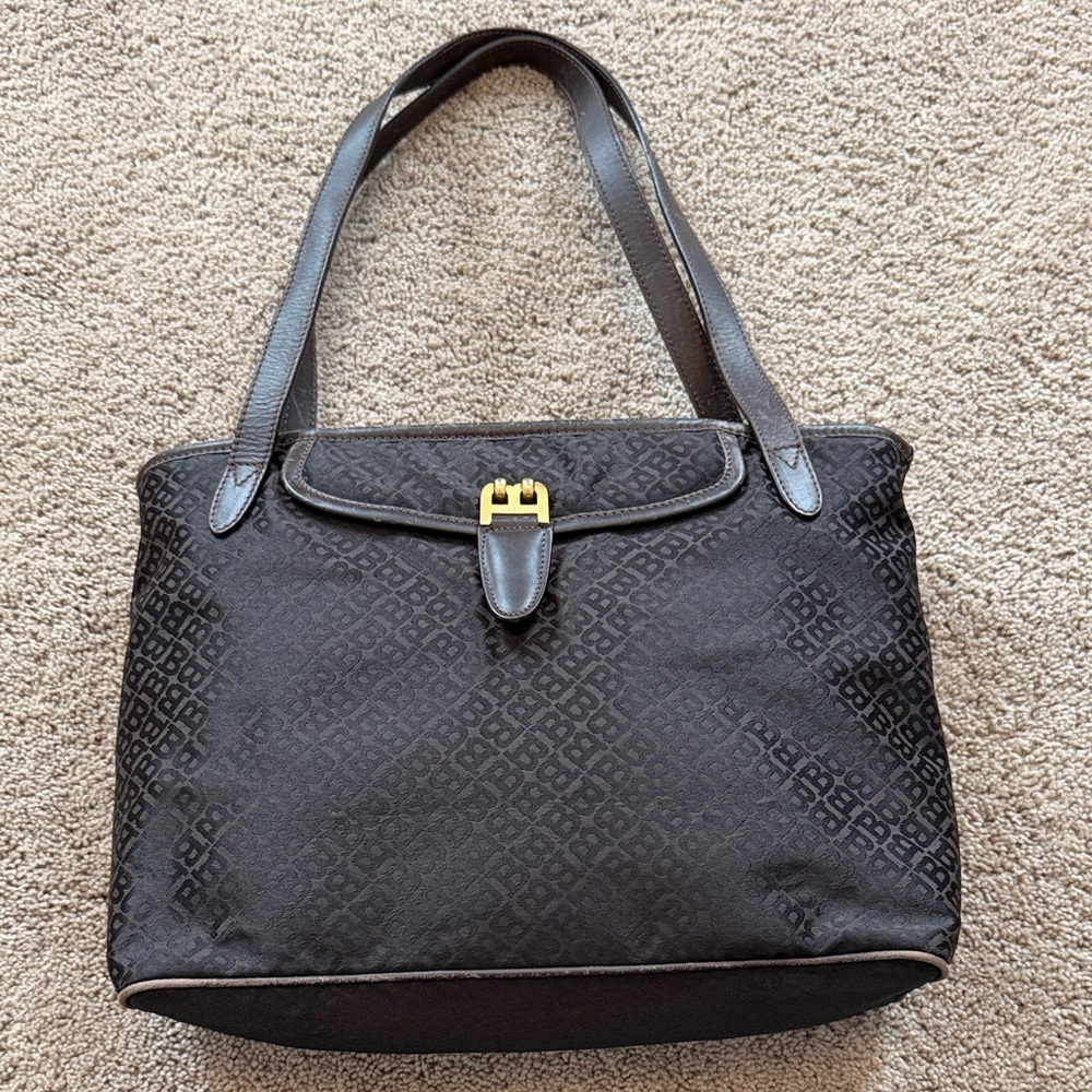 Vintage Bally Monogram Logo Tote Bag